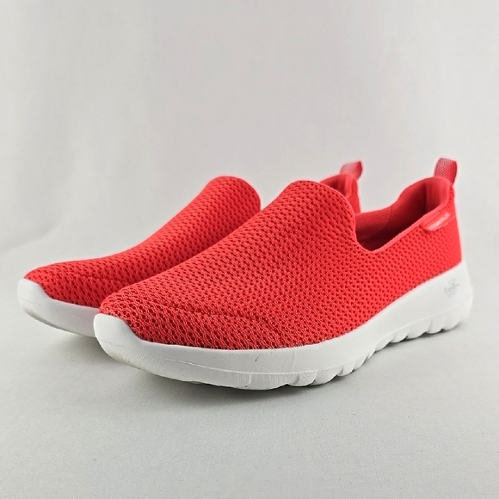 Skechers Go Walk Gen 5 Mesh Coral Pink Slip On Shoes Flat Lightweight Size 7.5
